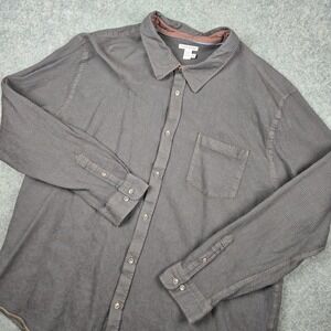 Carbon2Cobalt Waffle Knit Shirt Mens 2XL Brown Thermal Button Up Long Sleeve